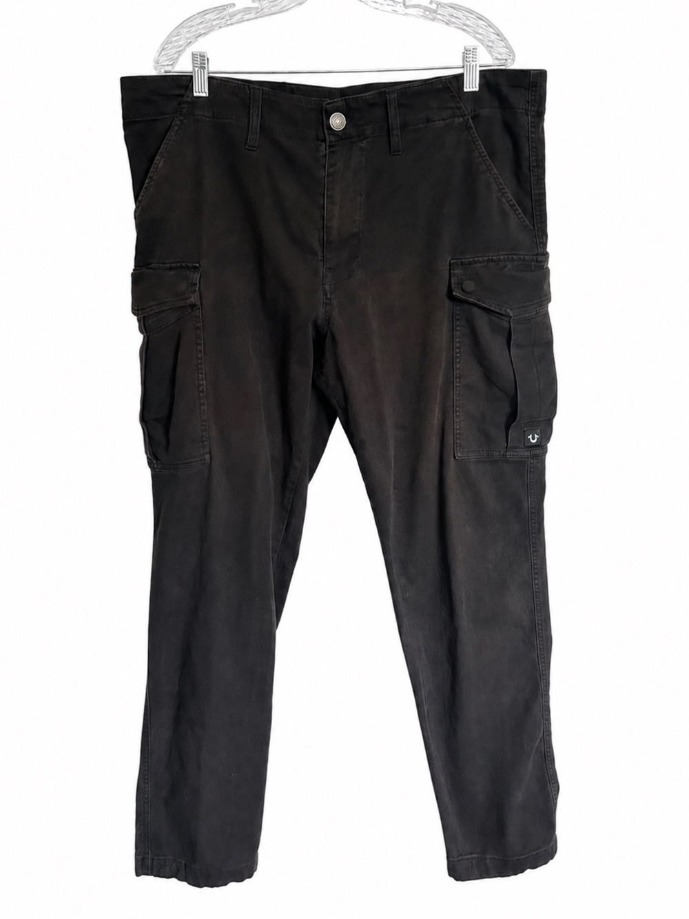 True Religion Cargo Pants Black Mens Utility Size 42